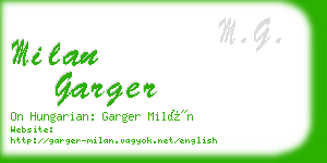 milan garger business card